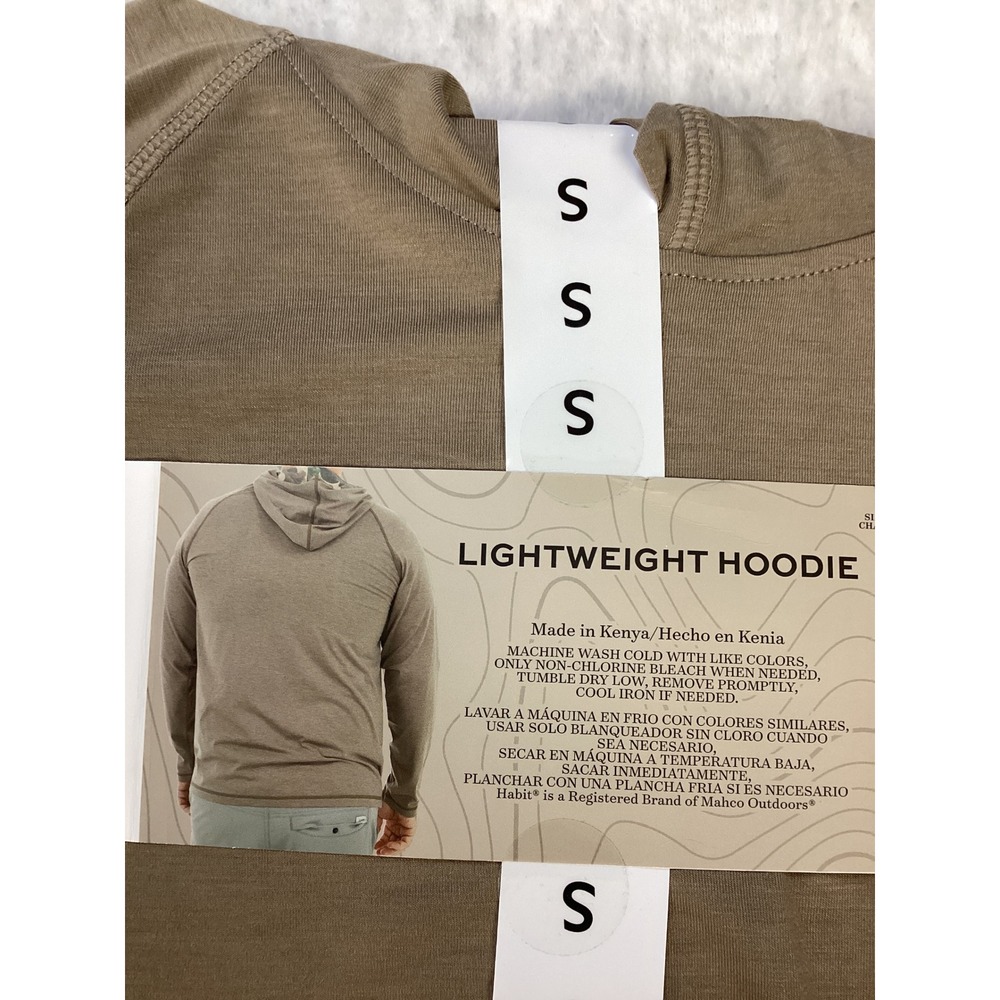 Habit Mens Lightweight‎ Hoodie Desert Taupe Bamboo Blend PH10300 Small NWT